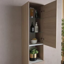 Colonne De 190 Cm Pour Salle De Bain Chêne Naturel Effet Bois Rimini