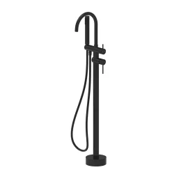 Colonne de baignoire îlot + flexible + douchette, noir mat, GoodHome Owens