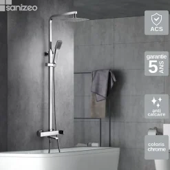 Colonne de Douche et Baignoire Anti-Calcaire Chrome IMEX FIYI BDF016-B
