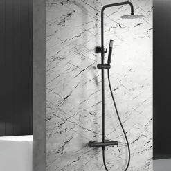 Colonne de Douche Anti-Calcaire Noir Mat IMEX BDD038/NG