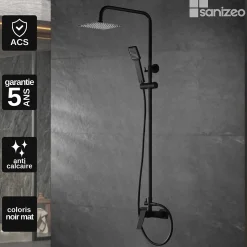 Colonne de Douche Anti-Calcaire Noir Mat IMEX ART BDAR025/NG