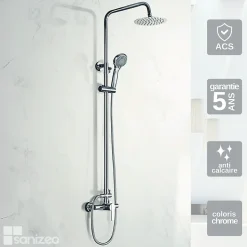 Colonne de Douche Anti-Calcaire Chrome IMEX ROMA BDR001