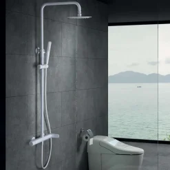 Colonne de Douche Anti-Calcaire Blanc Mat IMEX DINAMARCA BDR031/BL