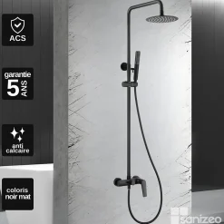 Colonne de Douche Anti-Calcaire Noir Mat IMEX DELOS BDD055/NG