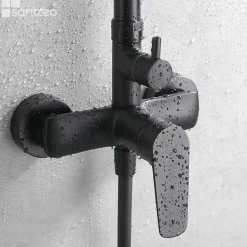 Colonne de Douche Anti-Calcaire Noir Mat IMEX BELGICA BDZ044/NG