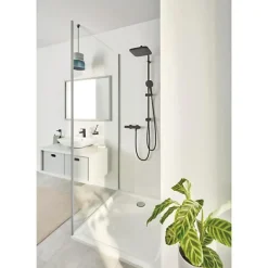 Colonne de douche avec inverseur manuel - Economie d'eau - GROHE Vitalio Comfort 250 - Noir Mat - 266982431
