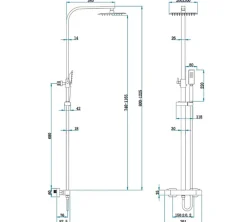 Colonne de douche avec mitigeur thermostatique LOMAZOO Estrella doré
