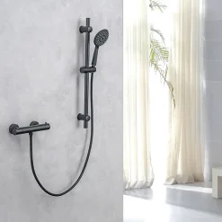 Colonne de douche avec mitigeur thermostatique LOMAZOO Lando noir