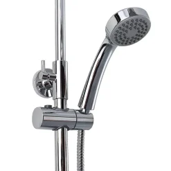 Colonne De Douche Avec Mitigeur Thermostatique, Tête De Douche Fixe Et Douchette À Main À Jet Unique