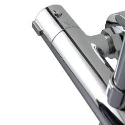 Colonne De Douche Avec Mitigeur Thermostatique, Tête De Douche Fixe Et Douchette À Main À Jet Unique