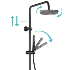 Colonne de douche avec mitigeur thermostatique LOMAZOO Pandora noir