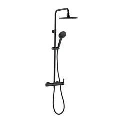 Colonne de douche avec mitigeur mécanique - noir mat - Black Roma Touch