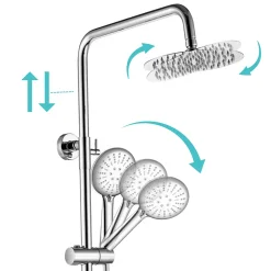 Colonne de douche avec mitigeur thermostatique LOMAZOO Ariël Chromé