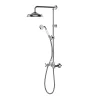 Colonne de douche avec mélangeur mécanique + douchette + flexible + barre réglable, chrome, GoodHome Etel