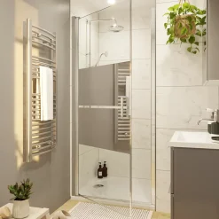 Colonne de douche avec mélangeur mécanique + douchette + flexible + barre réglable, chrome, GoodHome Etel