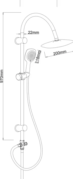 Colonne De Douche Avec Pommeau Fixe Et Douchette De Forme Carrée