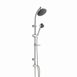 Colonne De Douche Avec Pommeau Fixe, Douchette, Porte-Savon Et Déviateur Chromé.