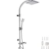 Colonne de douche avec porte savon aspect Chrome gris