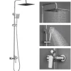 Colonne de Douche avec Robinetterie , Auralum max Ensemble de Douche avec pommeau + douchette + flexible