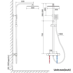 Colonne de Douche avec Robinetterie Thermostatique, Auralum max Ensemble de Douche avec pommeau + douchette