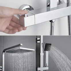 Colonne de Douche avec Robinetterie Thermostatique Auralum max Ensemble de Douche avec Tête de Douche de 10 pouces
