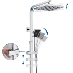 Colonne de Douche avec Robinetterie Thermostatique Auralum max Ensemble de Douche avec Tête de Douche de 10 pouces