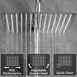 Colonne de Douche avec Robinetterie Thermostatique, Auralum MAX Ensemble de Douche avec pommeau + douchette
