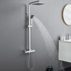 Colonne de Douche avec Robinetterie Thermostatique, Auralum max Ensemble de Douche avec pommeau + douchette