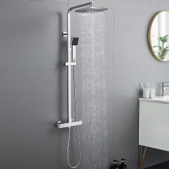 Colonne de Douche avec Robinetterie Thermostatique, Auralum max Ensemble de Douche avec pommeau + douchette