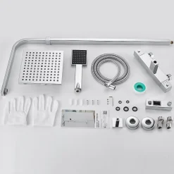 Colonne de Douche avec Robinetterie Thermostatique, Auralum MAX Ensemble de Douche avec pommeau + douchette