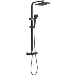 Colonne de Douche avec Robinetterie Thermostatique, Auralum max Ensemble de Douche avec pommeau + douchette + flexible
