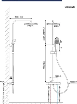 Colonne de Douche avec Robinetterie Thermostatique, Auralum max Ensemble de Douche avec pommeau + douchette + flexible