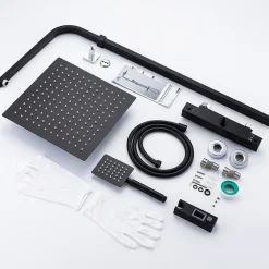 Colonne de Douche avec Robinetterie Thermostatique, Auralum max Ensemble de Douche avec pommeau + douchette