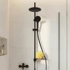 Colonne de douche avec étagère noire