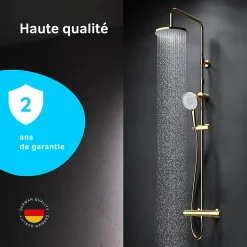 Colonne de douche baignoire thermostatique Système de douche avec mitigeur thermostatique, doré, F07XA499 X-Joy AM.PM