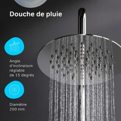 Colonne de douche baignoire sans robinet, Système de douche, Barre de douche Chromé, Spike F07PA000 AM PM