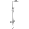 Colonne de douche carrée EXTRA FLAT, 73-122 cm, finition chrome poli, en laiton Kibath