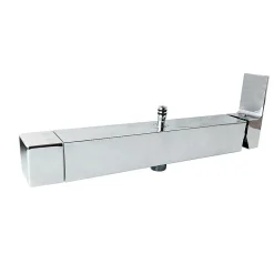 Colonne de douche carrée EXTRA FLAT, 73-122 cm, finition chrome poli, en laiton Kibath