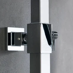 Colonne de douche carrée EXTRA FLAT, 73-122 cm, finition chrome poli, en laiton Kibath
