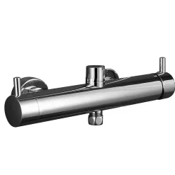 Colonne de douche carrée monocommande VERARA, 83-126 cm, finition chrome poli, en laiton Kibath
