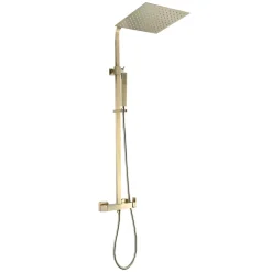 Colonne de douche carrée mécanique or brossé Essebagno Square II