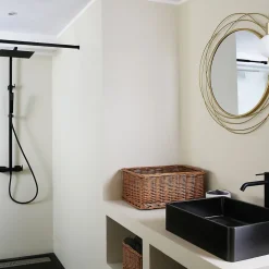 Colonne de douche carrée thermostatique noire Essebagno Square II