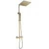 Colonne de douche carrée thermostatique or brossé Essebagno Square II