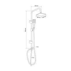 Colonne de douche Carree Chrome KARY - bain-bain