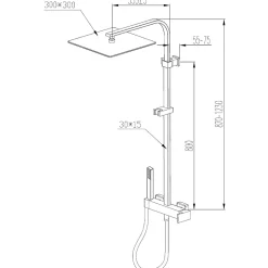 Colonne de douche chromée avec mitigeur mécanique Essebagno Kiara
