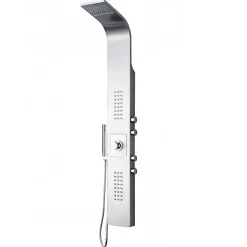 Colonne de douche Chrome thermostatique murale acier inox mitigeur, pommeau de douche, jets massage, 165x22cm, SEDAL 8815
