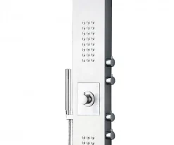 Colonne de douche Chrome thermostatique murale acier inox mitigeur, pommeau de douche, jets massage, 165x22cm, SEDAL 8815