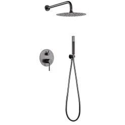 Colonne de Douche Encastrée Anti-Calcaire Black Gun Métal IMEX MONZA GPM039/BGM
