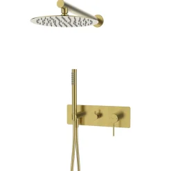 Colonne de douche encastrée mécanique or brossé Essebagno Envol