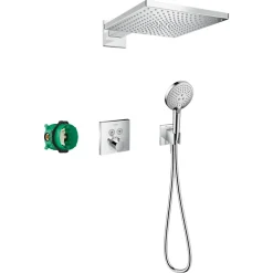 Colonne de douche encastrée thermostatique HANSGROHE ShowerSelect Square chromé